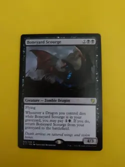 Boneyard Scourge. Rare C17 Zombie Dragon MTG Card. - Image 1