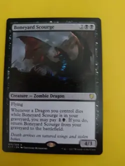 Boneyard Scourge. Rare C17 Zombie Dragon MTG Card. - Image 2