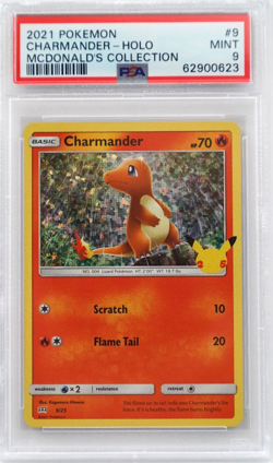 2021 Pokemon McDonalds Collection #9 Charmander Holo PSA 9 MINT Graded Card - Image 1