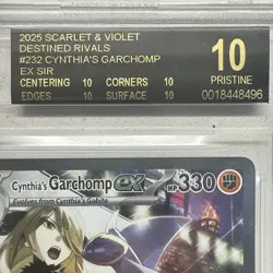 Pokemon Garchomp EX Card 232/182 Cynthia's Garchomp BGS Beckett Black Label 10 - Image 5