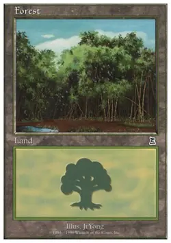 Forest (Palm Trees) ~ Moderately Played Battle Royale MTG Magic UltimateMTG Land - Image 1