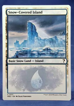 Snow-Covered Island - White Border - MTG - Mystery Booster 2 - Excellent NM - Image 1