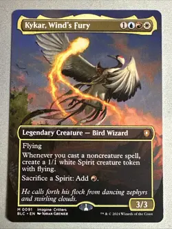 MTG / Kykar, Wind's Fury / BLC / #1 / Regular (Borderless) / Mythic / NM - Image 1