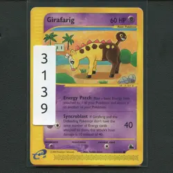 Pokemon TCG Girafarig 58/144 WotC Skyridge Regular Common Card EN-DMG 2003 - Image 3