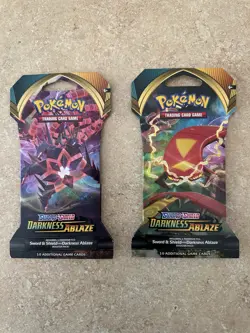 Pokemon Sword & Shield Darkness Ablaze Sleeved Booster Packs (2) NM 🔥🔥 - Image 1