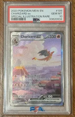 2023 Pokemon Charizard EX 199/165 Scarlet & Violet 151 En PSA 10 - Image 1