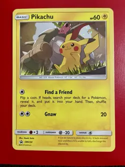 Pokemon TCG Pikachu Black Star Promo Holo SM234 - Image 1