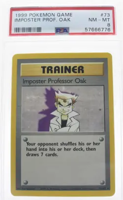 PSA 8 NEAR MINT MINT 1999 Pokemon Game Base #73 Imposter Professor Oak !!! - Image 1