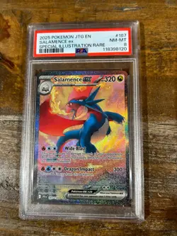 POKEMON 2025 Journey Together Special Illustration Rare SALAMANCE EX #187 PSA 8 - Image 1