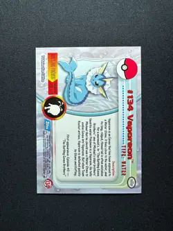 2000 Topps Pokemon TV Animation Edition Series 3 Non Holo #134 Vaporeon - Image 2