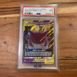 Pokemon 2019 Sun & Moon Team Up Gengar & Mimikyu GX #53/181 PSA 9 - Image 1