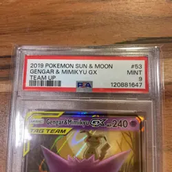 Pokemon 2019 Sun & Moon Team Up Gengar & Mimikyu GX #53/181 PSA 9 - Image 3