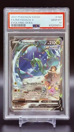 Pokemon Rayquaza V Evolving Skies Full Alt Art #194/203 PSA 10 Gem Mint - Image 1