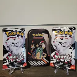 Pokemon TCG White Flare Mini Tin- 2 White Flare Booster Packs💎FACTORY SEALED💎 - Image 1