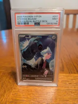 Pokemon 2025 SVP EN-SV Promo Rival Battle Deck #207 Steven's Beldum PSA 9 - Image 1