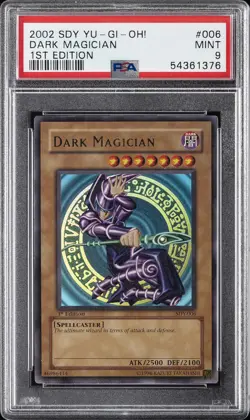 2002 YU-GI-OH! STARTER DECK: YUGI 1ST EDITION #006 DARK MAGICIAN PSA 9 - Image 1