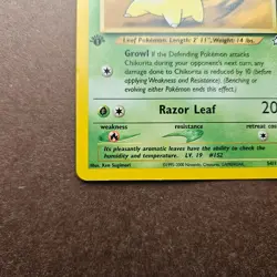 1st Edition Chikorita 54/111 Pokemon Neo Genesis Card - LP - First Ed - Image 4