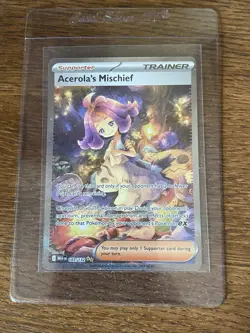 Acerola's Mischief Trainer Card Pokemon TCG Supporter Holo Mint Condition - Image 1