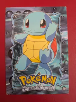 Squirtle 07 E7 OF 12 Pokemon Topps TV Animation Trading Card Black Logo Exc - Image 1