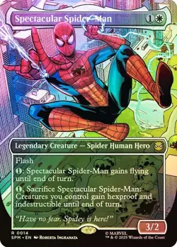 SPM Foil Borderless SPECTACULAR SPIDER-MAN 0014 1x Rare Magic Spider-Man MTG NM - Image 1