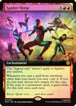 SPM Foil Extended Art SPIDER-VERSE 1x Rare Magic Spider-Man MTG NM - Image 1