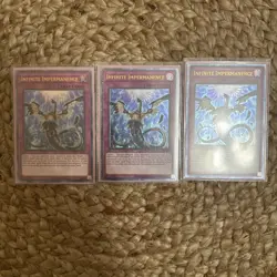 Yugioh Infinite Impermanence OP17-EN002 Ultimate Rare X3 Playset. NM Con! - Image 1