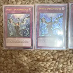 Yugioh Infinite Impermanence OP17-EN002 Ultimate Rare X3 Playset. NM Con! - Image 2