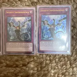 Yugioh Infinite Impermanence OP17-EN002 Ultimate Rare X3 Playset. NM Con! - Image 3
