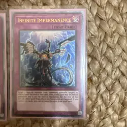 Yugioh Infinite Impermanence OP17-EN002 Ultimate Rare X3 Playset. NM Con! - Image 4