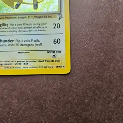 Raichu 16/130 Pokemon Base Set 2 Holo Rare Card - MP - Image 5
