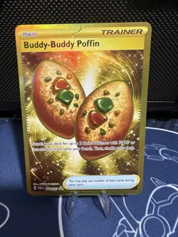 Pokemon TCG Buddy-Buddy Poffin Twilight Masquerade Holo Hyper Rare Card 223/167 - Image 1