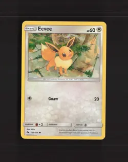 Eevee 155/214 Lost Thunder Cracked Ice Holo Pokemon Card NM - Image 1