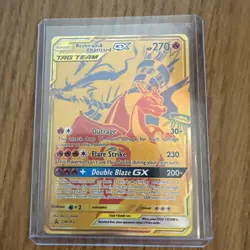 Pokemon 2021 Reshiram & Charizard GX SM247 Black Star Promo Tag Team Holo Card - Image 1