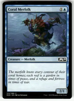 CORAL MERFOLK #315 (COMMON) MTG CORE SET 2020 - Image 1