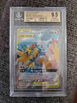 2019 Pokemon Moltres Zapdos Articuno GX BGS 9.5 - GEM MINT - #66 FULL ART - Image 1