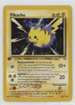 Pikachu German 1st Ed. Pokemon Neo Genesis #70 2000 - Image 1