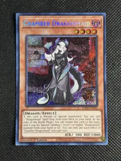 YuGiOh! - Chamber Dragonmaid RA04-EN032 Secret Rare 1st Edition Near Mint - Image 1
