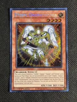 YuGiOh! - Utopic Onomatopoeia RA04-EN028 Secret Rare 1st Edition Near Mint - Image 1