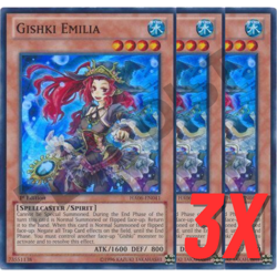 Yugioh Gishki Emilia (HA06-EN041) 1st Edition SUPER RARE HOLO (NEAR MINT) (3X) - Image 1