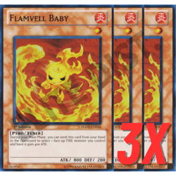 Yugioh Flamvell Baby (HA02-EN016) 1st Edition SUPER RARE HOLO (NEAR MINT) (3X) - Image 1