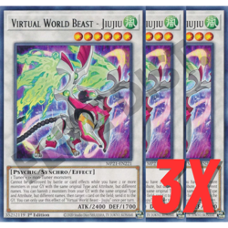 Yugioh Virtual World Beast - Jiujiu (MP21-EN221) 1st Ed RARE (NEAR MINT) (3X) - Image 1