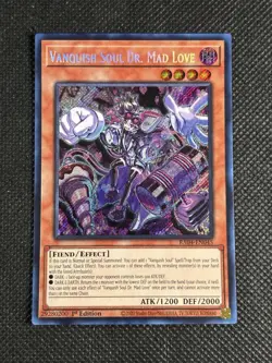 YuGiOh! Vanquish Soul Dr. Mad Love RA04-EN045 Secret Rare 1st Edition Near Mint - Image 1