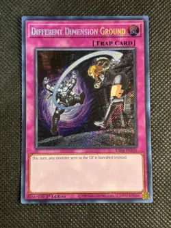 YuGiOh! Different Dimension Ground RA04-EN101 Secret Rare 1st Edition Near Mint - Image 1