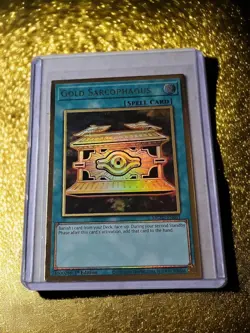 🔥Yugioh Gold Sarcophagus MGED-EN041 Premium Gold Rare 1st Edition - Image 1