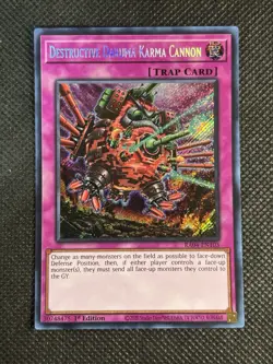 YuGiOh! - Destructive Daruma Karma Cannon RA04-EN103 Secret Rare 1st Edition NM - Image 1