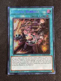 YuGiOh! - Zoodiac Barrage RA04-EN091 Secret Rare 1st Edition Near Mint - Image 1