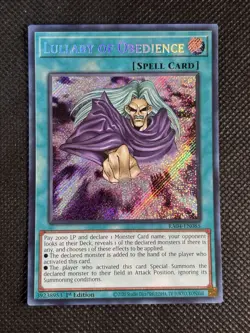 YuGiOh! - Lullaby of Obedience RA04-EN085 Secret Rare 1st Edition Near Mint - Image 1
