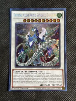 YuGiOh! Crystal Clear Wing Synchro Dragon RA04-EN059 Secret Rare 1st Edition NM - Image 1
