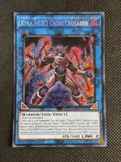 YuGiOh! - Xtra HERO Cross Crusader RA04-EN076 Secret Rare 1st Edition Near Mint - Image 1