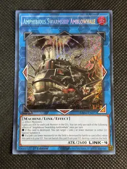 YuGiOh! - Amphibious Swarmship Amblowhale RA04-EN077 Secret Rare 1st Edition NM - Image 1